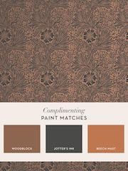 William Morris At Home Charcoal Marigold Fibrous A4 Wallpaper Sample - Image 4 of 4
