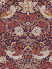 William Morris At Home Plum Strawberry Thief A4 Wallpaper Sample - Image 2 of 4