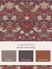 William Morris At Home Plum Strawberry Thief A4 Wallpaper Sample - Image 4 of 4