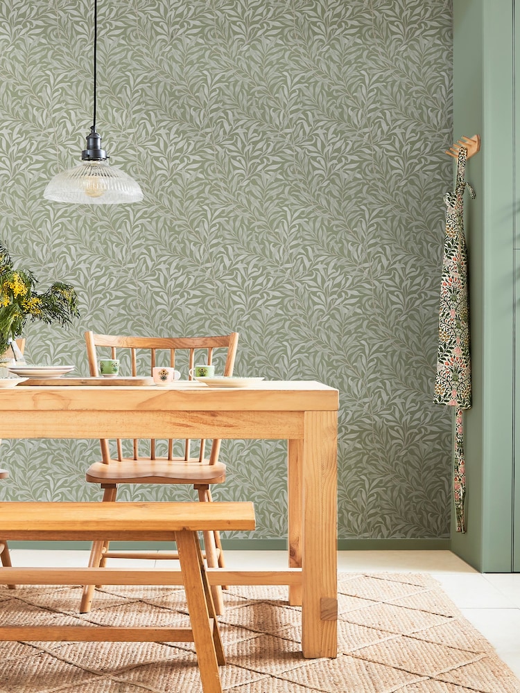 William Morris At Home Sage Willow Bough A4 Wallpaper Sample - Image 1 of 4