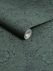 William Morris At Home Green Marigold Fibrous A4 Wallpaper Sample - Image 3 of 4