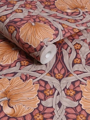 William Morris At Home Plum Pimpernel A4 Wallpaper Sample - Image 3 of 4