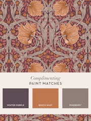 William Morris At Home Plum Pimpernel A4 Wallpaper Sample - Image 4 of 4