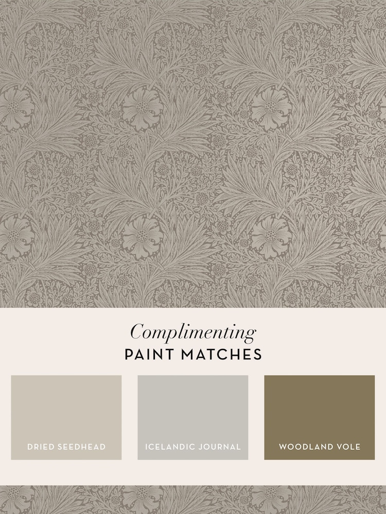 William Morris At Home Neutral Marigold FibrousNeutral A4 Wallpaper Sample - Image 4 of 4