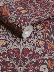 William Morris At Home Plum Blackthorn A4 Wallpaper Sample - Image 3 of 4
