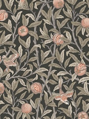 William Morris At Home Charcoal Bird and Pomegranate A4 Wallpaper Sample - Image 2 of 4