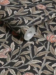 William Morris At Home Charcoal Bird and Pomegranate A4 Wallpaper Sample - Image 3 of 4