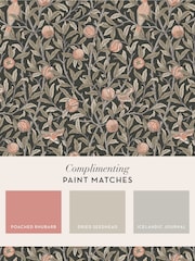 William Morris At Home Charcoal Bird and Pomegranate A4 Wallpaper Sample - Image 4 of 4