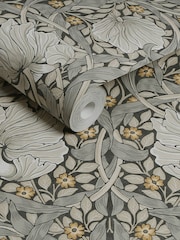 William Morris At Home Grey Pimpernel A4 Wallpaper Sample - Image 3 of 4