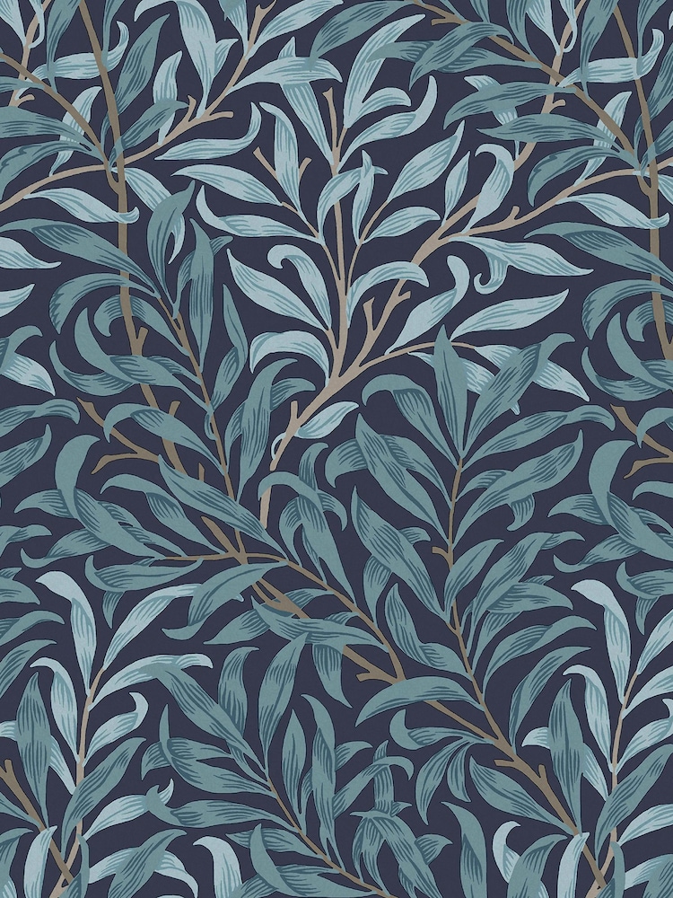 William Morris At Home Deep Blues Willow Bough A4 Wallpaper Sample - Image 2 of 4