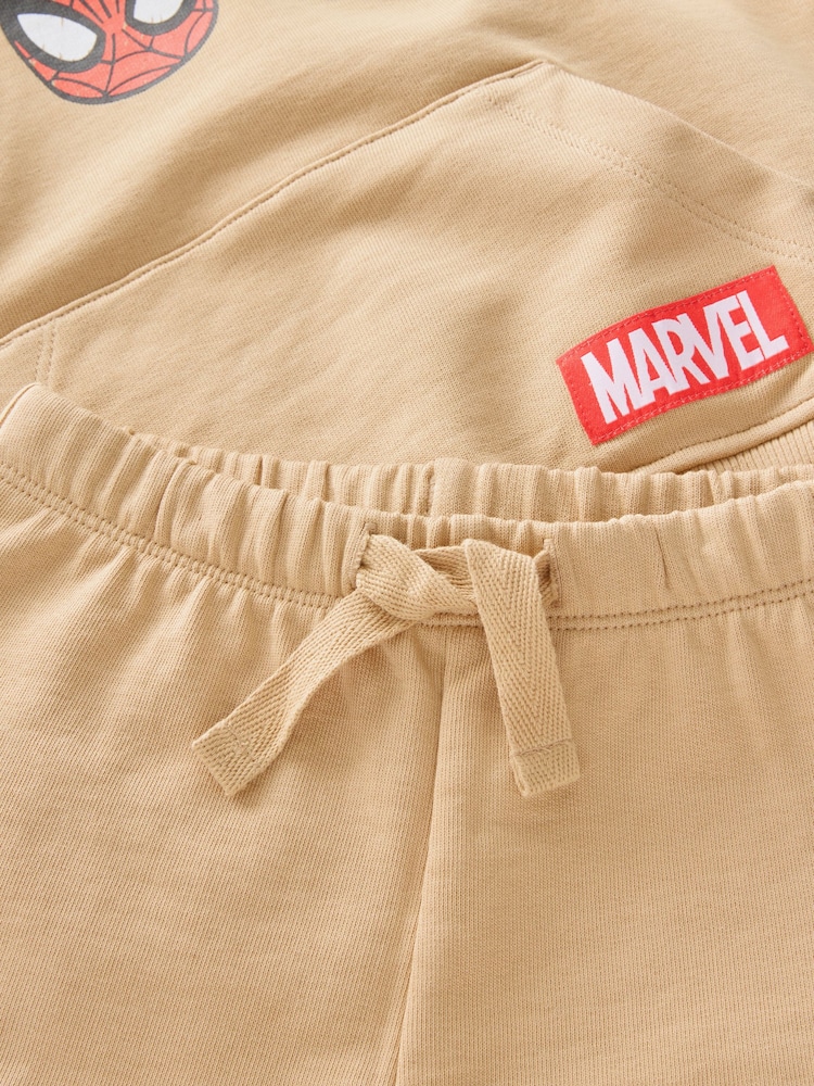 Песочный - Marvel 100% Cotton Hoodie and Shorts Set (3mths-8yrs) - Image 8 of 8