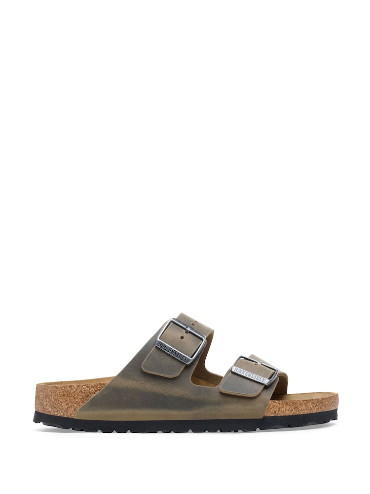 Birkenstock Khaki Green Arizona Oiled Leather Sandals - Image 1 of 3