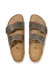 Birkenstock Khaki Green Arizona Oiled Leather Sandals - Image 3 of 3