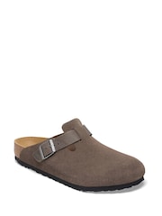 Birkenstock Brown Boston Suede Leather Clogs - Image 2 of 3