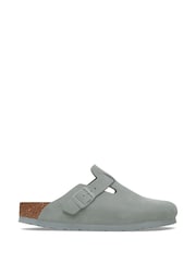 Birkenstock Green Boston Suede Clogs - Image 1 of 3