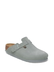 Birkenstock Green Boston Suede Clogs - Image 2 of 3