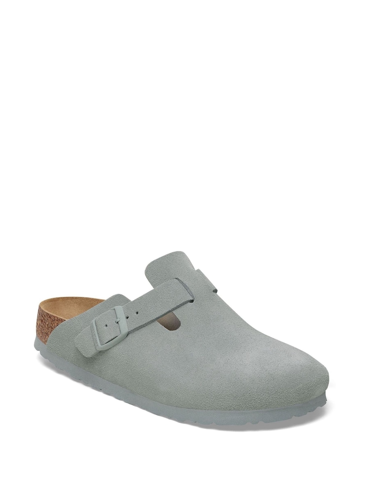 Birkenstock Green Boston Suede Clogs - Image 2 of 3