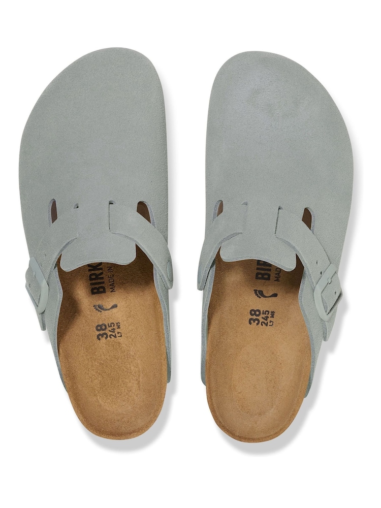 Birkenstock Green Boston Suede Clogs - Image 3 of 3