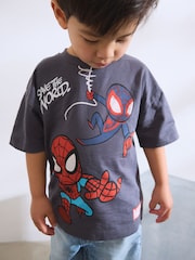 Anthrazitgrau - Kurzarm-T-Shirt mit Spider-Man-Motiv aus 100 % Baumwolle (3M.–8J.) - Bild 1 von 3