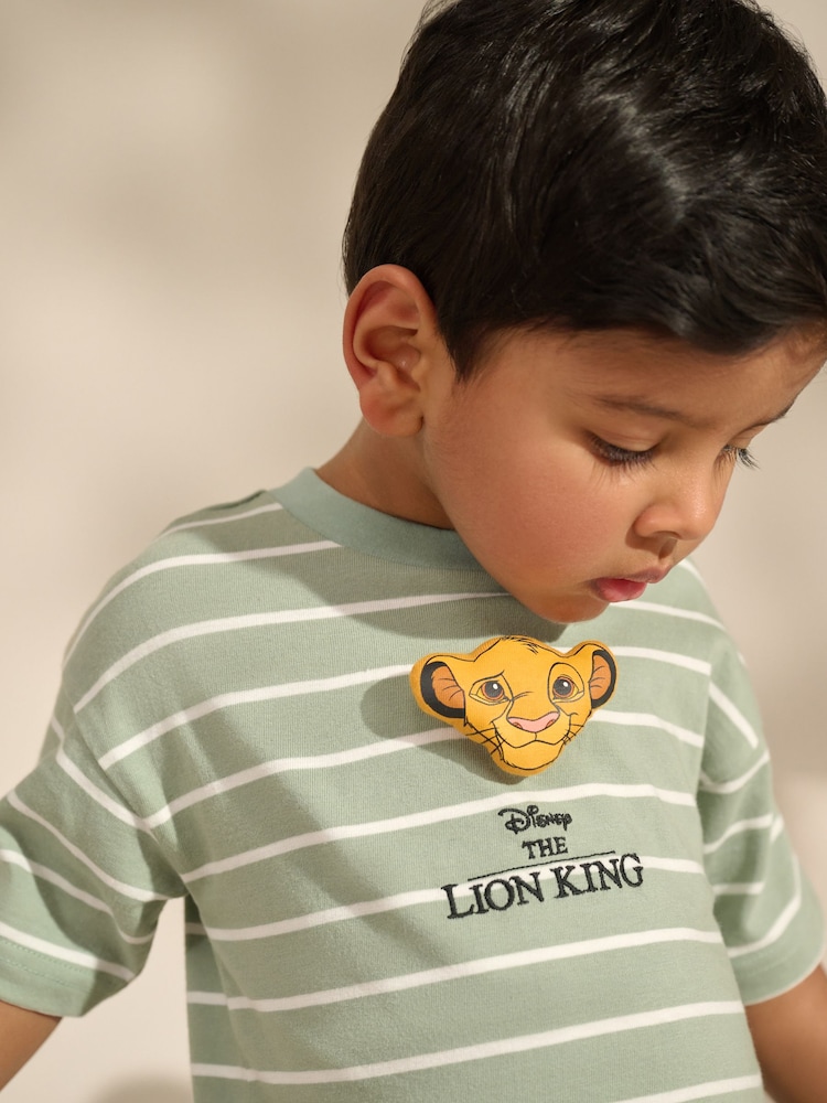Sage Green Simba Lion King Short Sleeve T-Shirt (3mths-8yrs) - Image 2 of 4