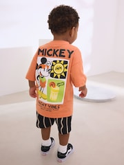 Orange Mickey Mouse T-Shirt & Shorts Set (3mths-8yrs) - Image 1 of 9