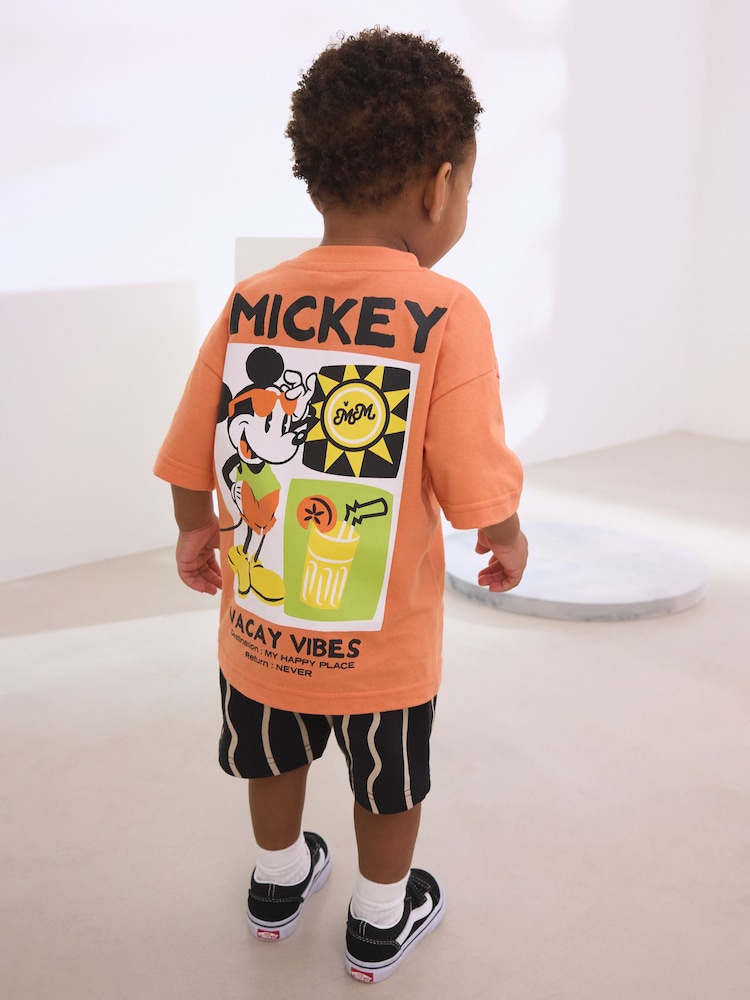 Orange Mickey Mouse T-Shirt & Shorts Set (3mths-8yrs) - Image 1 of 9