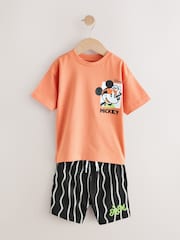 Orange Mickey Mouse T-Shirt & Shorts Set (3mths-8yrs) - Image 5 of 9
