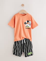 Orange Mickey Mouse T-Shirt & Shorts Set (3mths-8yrs) - Image 6 of 9