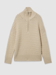 LES 100 CIEL Stone Reiss | Les 100 Ciels Wool and Cashmere Jumper - Image 2 of 6