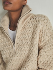 LES 100 CIEL Stone Reiss | Les 100 Ciels Wool and Cashmere Jumper - Image 3 of 6