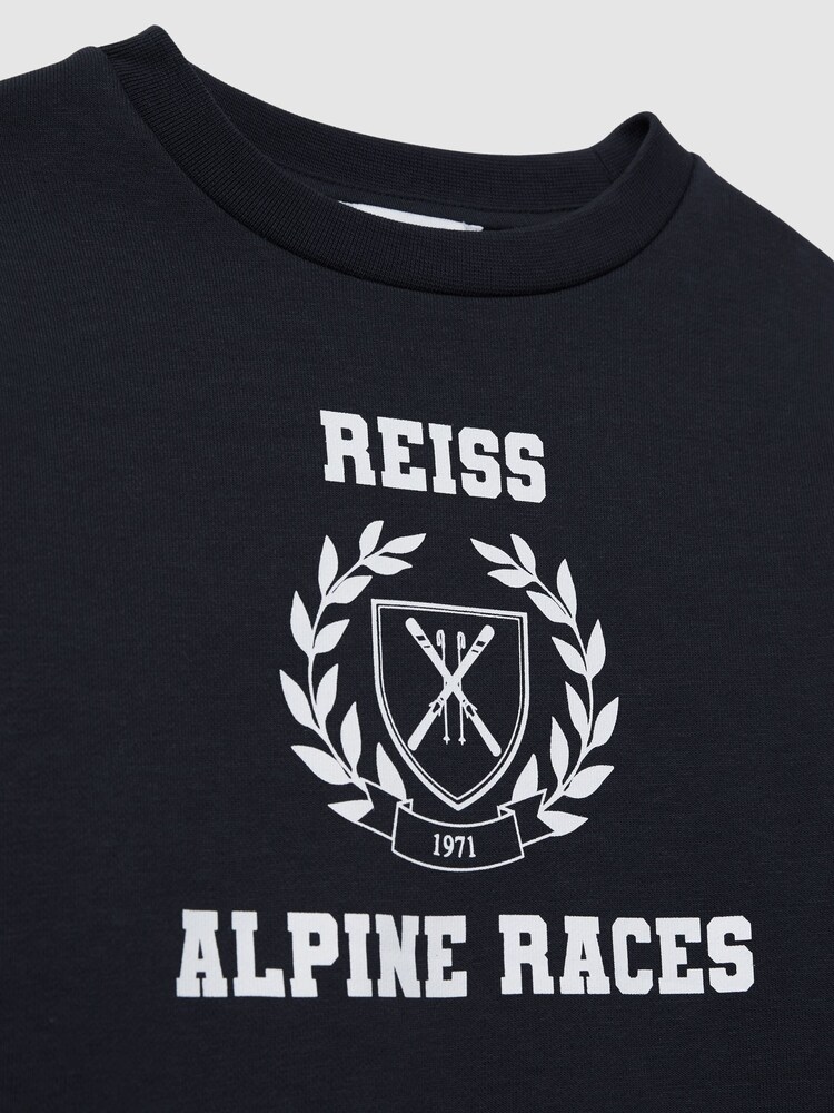 Reiss Navy/Off White Elias 9-13 yrs Cotton-Blend Alpine Races Sweatshirt - Image 5 of 5