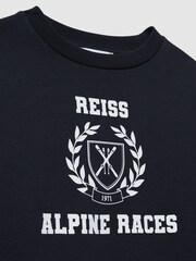 Reiss Navy/Off White Elias 3-9 yrs Cotton-Blend Alpine Races Sweatshirt - Image 5 of 5