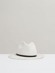 Reiss Ivory Anne Wool Felt Leather Band Fedora - Image 1 of 4