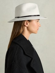 Reiss Ivory Anne Wool Felt Leather Band Fedora - Image 2 of 4