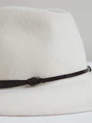 Reiss Ivory Anne Wool Felt Leather Band Fedora - Image 4 of 4