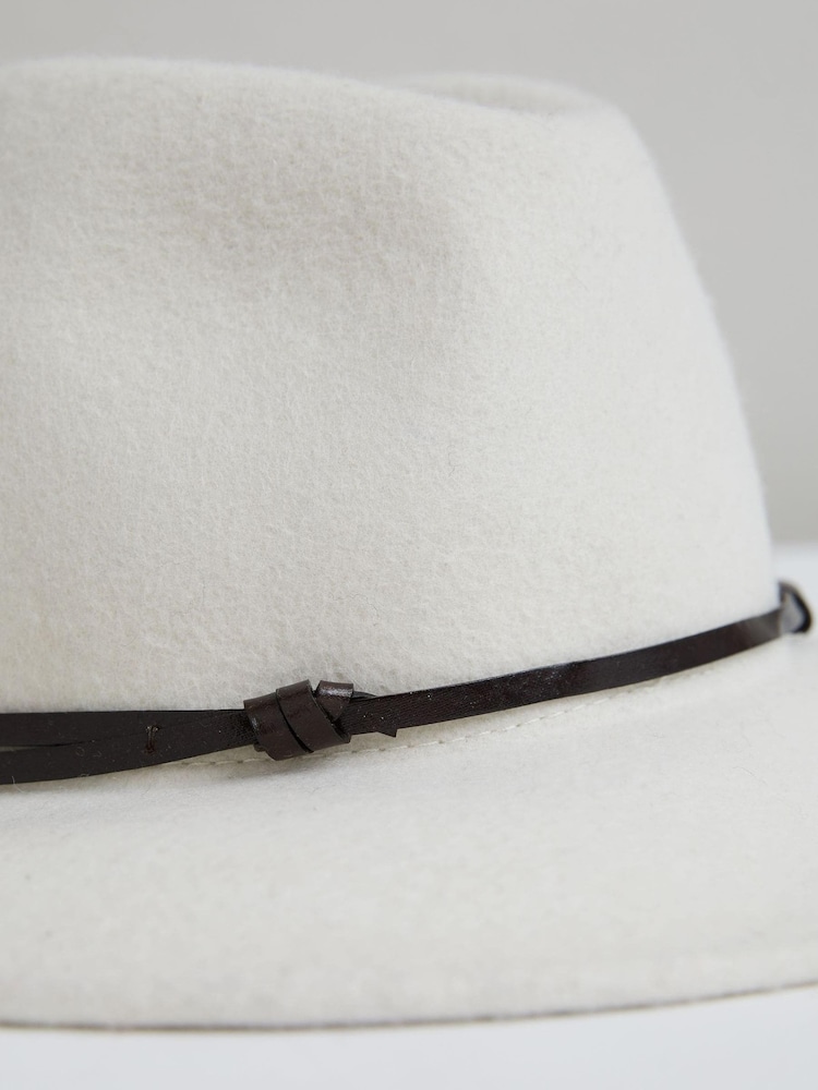 Reiss Ivory Anne Wool Felt Leather Band Fedora - Image 4 of 4