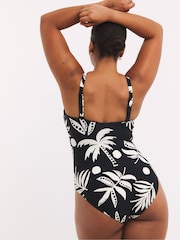 Simply Be Black Bandeau Tummy Control Swimsuit - Image 2 of 5