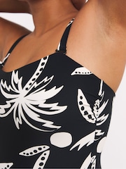 Simply Be Black Bandeau Tummy Control Swimsuit - Image 4 of 5