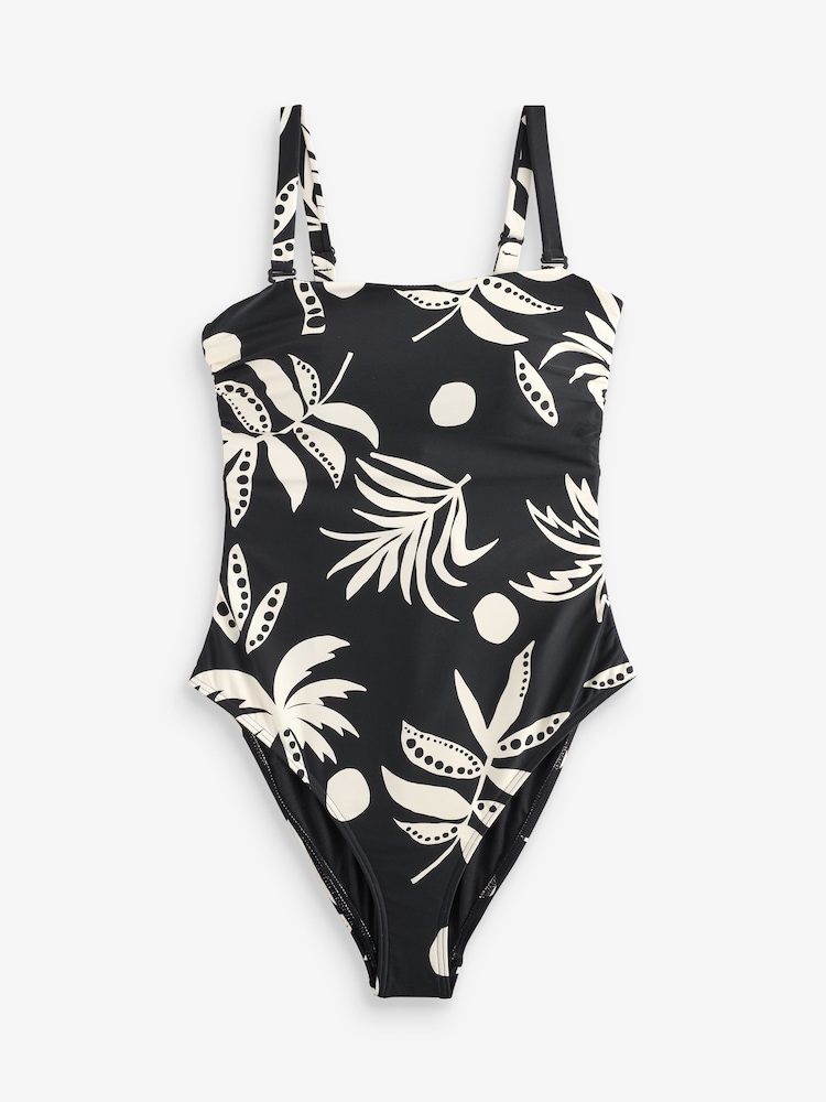 Simply Be Black Bandeau Tummy Control Swimsuit - Image 5 of 5 Simply Be Black Bandeau Tummy Control Swimsuit - Image 5 of 5