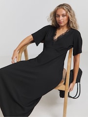 Simply Be Lace Trim Țesătură de vafe Midi Rochie - Imaginea 1 din 4