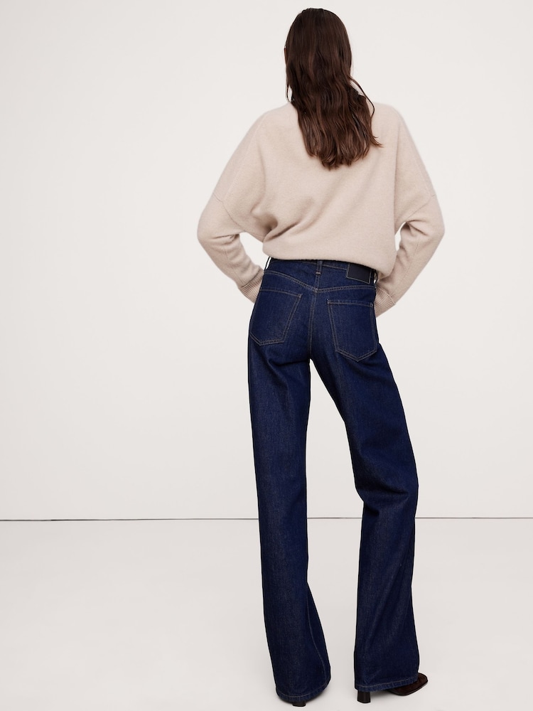 Banana Republic Dark Blue The Icon Classic Wide Leg Jeans - Image 2 of 4