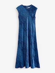 Banana Republic Blue Bias-Cut Satin Midi Dress - Image 1 of 4