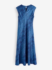 Banana Republic Blue Bias-Cut Satin Midi Dress - Image 2 of 4