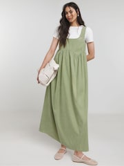 Simply Be Green Apron Midi Dress - Image 1 of 5