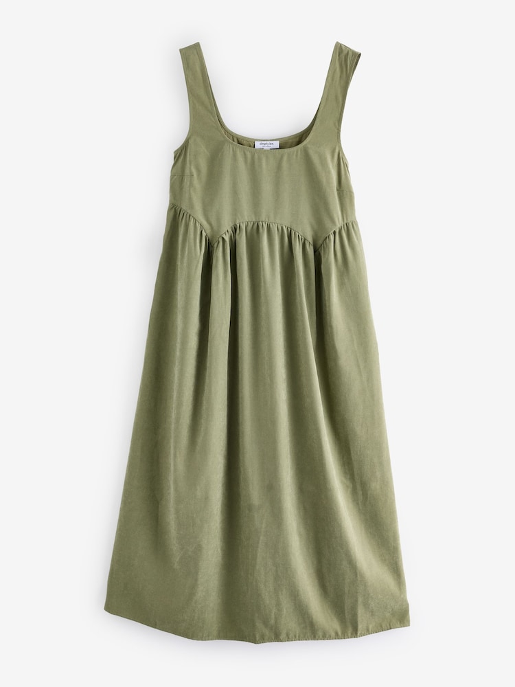 Simply Be Green Apron Midi Dress - Image 5 of 5