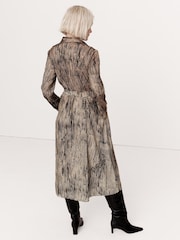 Banana Republic Brown Oversized Snake Print Midi Dress - Image 2 of 5