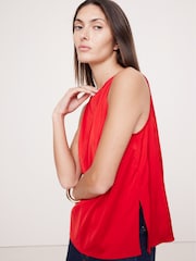 Banana Republic Red Stretch-Satin Longline Vest - Image 2 of 2