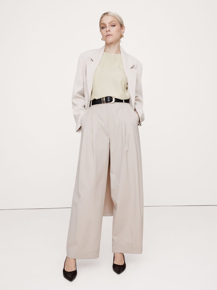 Banana Republic Cream Essential Silk Top - Image 1 of 4