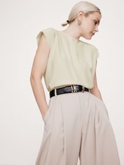 Banana Republic Cream Essential Silk Top - Image 2 of 4