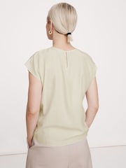 Banana Republic Cream Essential Silk Top - Image 3 of 4